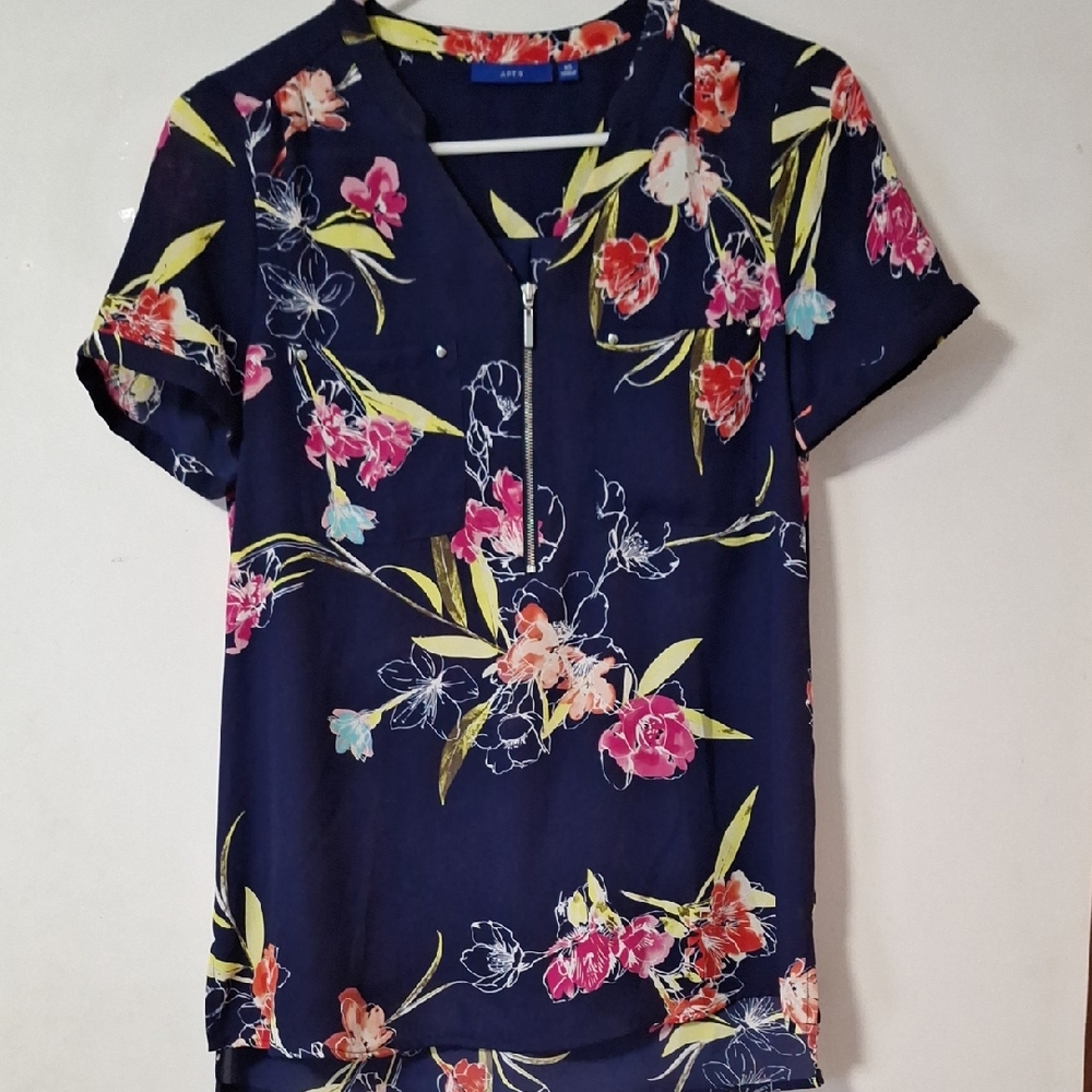 Apt. 9 Navy Floral Blouse